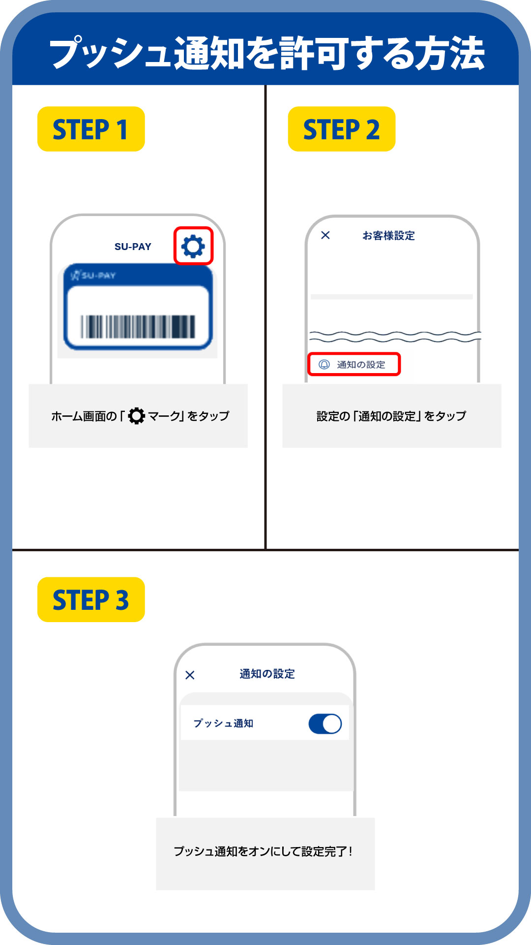 プッシュ通知でお得な情報を見逃さない！